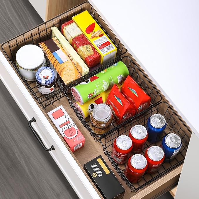 6 Pack Wire Baskets for Pantry Organization and Storage, Kitchen Organizer, 2 XXLarge & 2 XLarge & 2 Large - Image 6