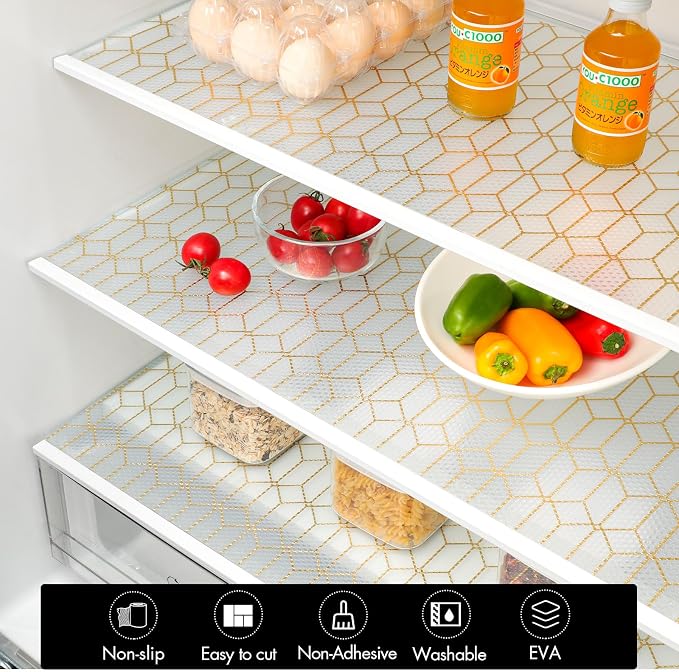 Cooyes Shelf and Drawer Liners for Kitchen Cabinets, Non Adhesive Cabinet Liner, EVA Waterproof Durable Non-Slip Drawer Mats for Shelves, Fridge, Storage, Kitchen Cupboards – Modern Pattern - Image 7