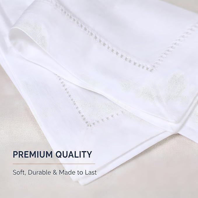 ALPHA Living HOME White Cloth Napkins Set of 12, 20x20 Inch - Absorbent Cotton Blend, Washable & Reusable Dinner Napkins for Home, Restaurant, Wedding, Hotel & Party Use - Image 6