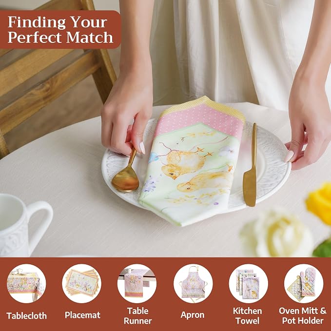 Maison d' Hermine Cloth Napkins Set of 4 Reusable 100% Cotton (20" x 20") | Everyday Square Napkins Cloth Washable Dinner Party Wedding Restaurant Hotel Kitchen Spring Summer - Easter Zest - Image 4