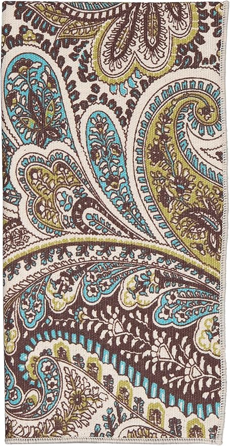 Cloth Napkins 100% Cotton Fabric Linen Napkins 18" x 18" Dinner Table Decor, Party Ideas, Brown, Turquoise Blue Fabric, Use with Tablecloth for Table Settings, Tablescapes Set 12 - Image 4