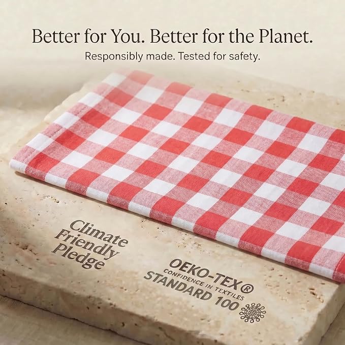 Urban Villa Kitchen Towels Cotton Dish Towels 20”x30” (Set of 6) Red - Image 9
