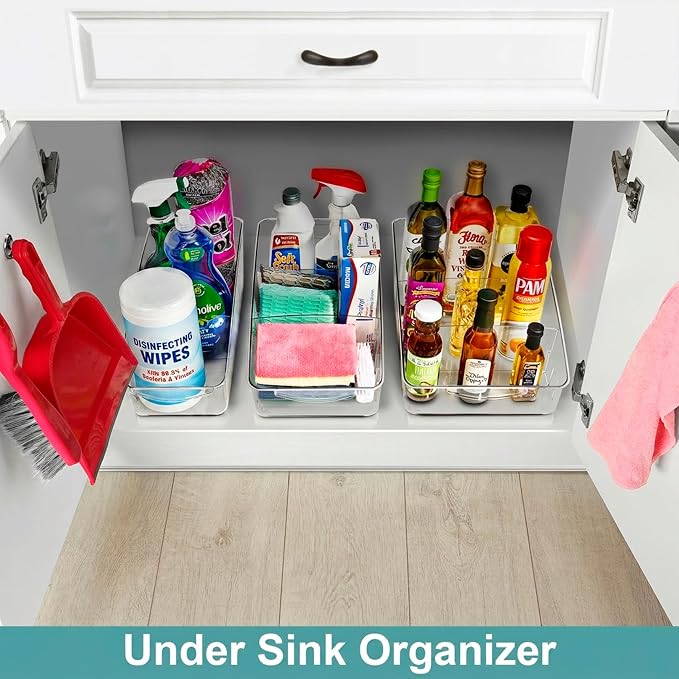 Sorbus Fridge Organizer on Wheels - Rolling Fridge Organizers and Storage Clear Design with Dividers & Handles for Kitchen Organization and Storage - Refrigerator Organizer Bins & Pantry Storage Bins - Image 5