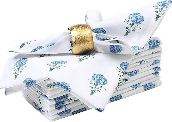 Bedding Craft Printed Dinner Napkins Set of 12 – 18x18 Mushroom Design with 1" Fold – Durable Stylish Fabric Napkins for Dining, Table Décor & Everyday Use - Image 9