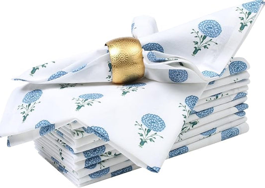 Bedding Craft Printed Dinner Napkins Set of 12 – 18x18 Mushroom Design with 1" Fold – Durable Stylish Fabric Napkins for Dining, Table Décor & Everyday Use by BeddingCraft