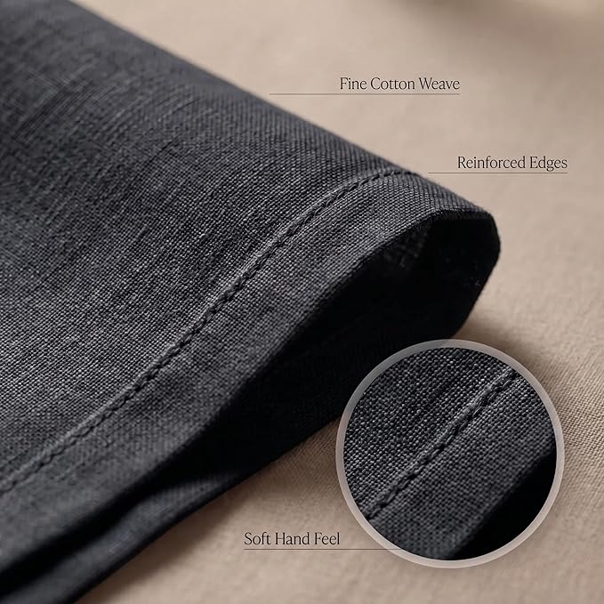 Urban Villa Cloth Napkins Cotton 20x20 (Set of 12) Black/White - Image 5