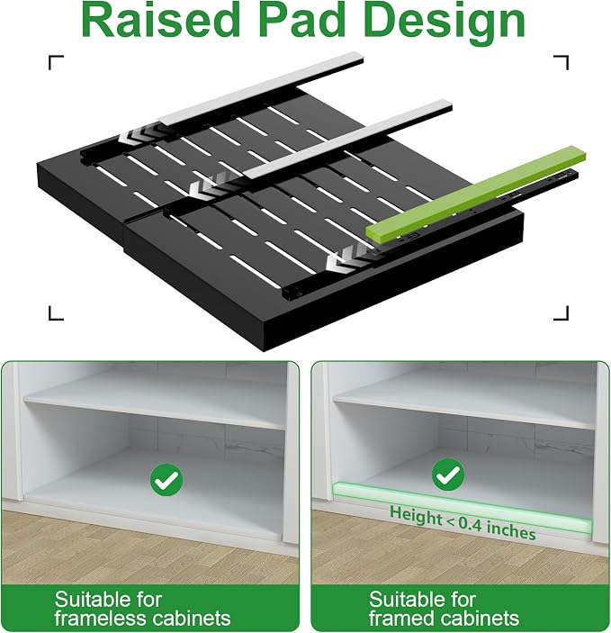 PAKETA 4 Pack Expandable Pull Out Cabinet Organizer,21" Deep | Pull Out Drawers for Cabinets with width from 15" to 26",Sliding Drawers for Cabinets with Upgrade 3 Slide Rails,hold 65 lbs - Image 5