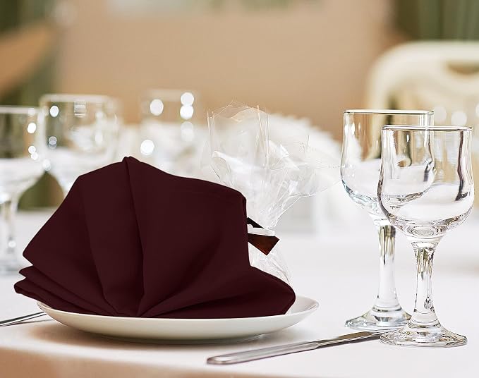 Utopia Kitchen Cotton Blend Burgundy Cloth Napkins [12 Pack, 18x18 Inch] | Absorbent Washable and Reusable for Dinner, Restaurant, Lunch, Wedding and Hotel - Image 7