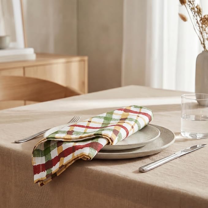 Urban Villa Cloth Napkins Cotton 20x20 (Set of 12) Check Print - Image 4
