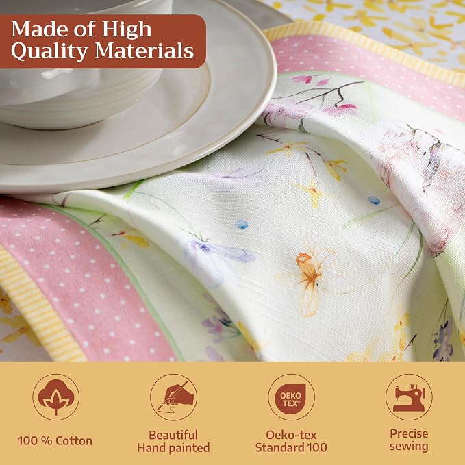 Maison d' Hermine Cloth Napkins Set of 4 Reusable 100% Cotton (20" x 20") | Everyday Square Napkins Cloth Washable Dinner Party Wedding Restaurant Hotel Kitchen Spring Summer - Easter Zest - Image 3