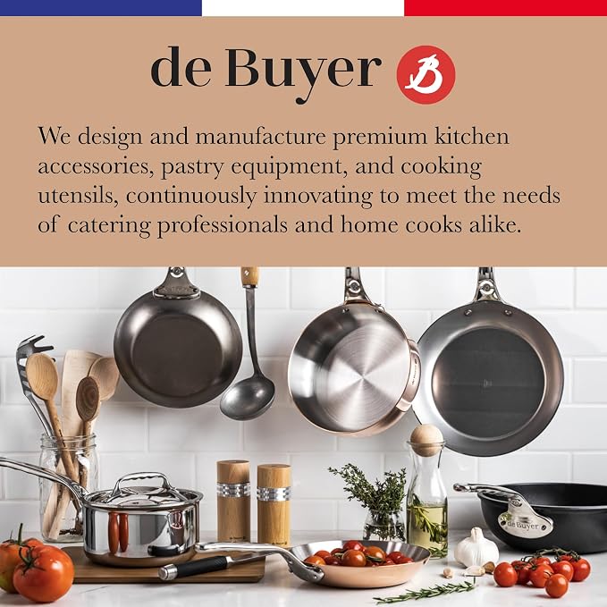 de Buyer MINERAL B Carbon Steel Fry Pan - 11” Diameter, 8.3” Cooking Surface - Ideal for Searing, Sauteing & Reheating - Naturally Non-Stick Finish - Made in France - Image 9