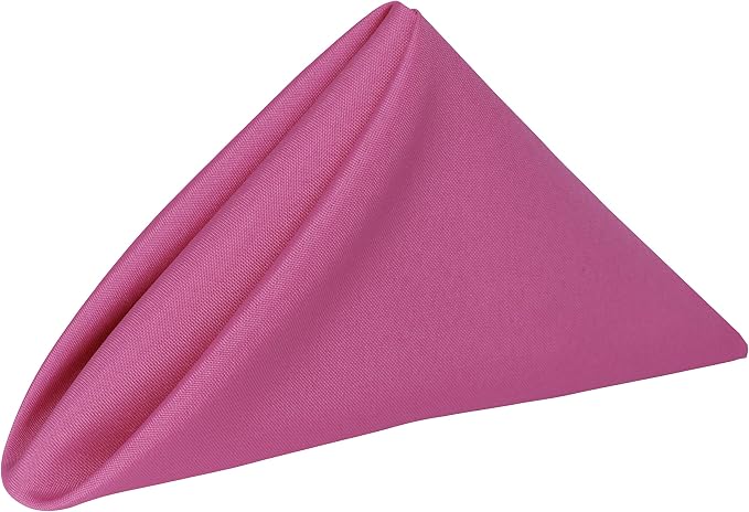 17x17-Inch Polyester Cloth Napkins, Hot Pink, Set of 36 | Bulk Case of 3 Dozen, Square, Seamless, Serged Edges, Machine Washable, Wrinkle-Resistant, Flame-Resistant, Stain-Resistant by UltimateTextile