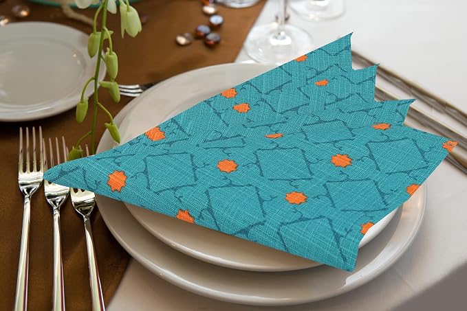 RUVANTI Cloth Napkins Set of 6 Cotton 100%, 18x18 Inches Napkins Cloth Washable, Soft, Absorbent. Cotton Napkins for Parties, Christmas, Thanksgiving, Weddings, Dinner Napkins Cloth - Combo - Image 9
