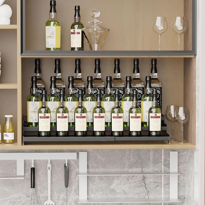 Expandable Spice Rack organizer with 3-Tier step shelf,Modern Design heavy duty,Non Skid and Visibility ,Great for Kitchen Cabinet,Bathroom,dressing table,Cupboard, Pantry and more(3PACKS/BLACK) - Image 6