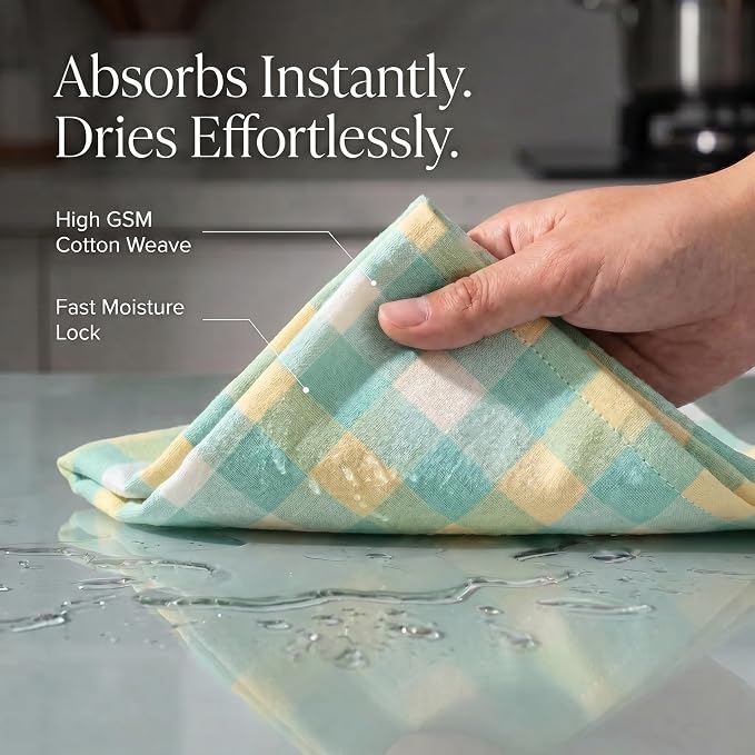 Urban Villa Kitchen Towels Cotton Dish Towels 20”x30” (Set of 6) Greensand - Image 2