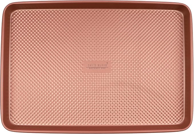 David Burke 15x10" Cookie Sheet – Carbon Steel, PFTE & PFOA Free, Oven Safe, Non-Toxic, Perfect for Baking and Roasting – Rose Gold - Image 3