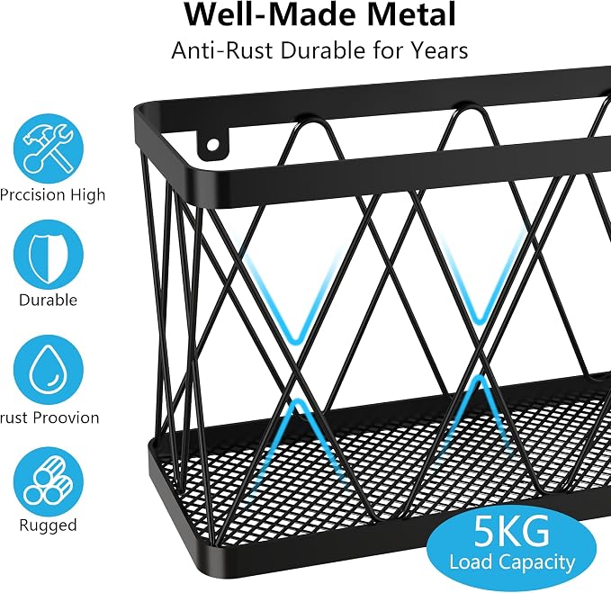 YIGII 3 Pack Adhesive Cabinet Door Organizer, Black Lid Organizer Inside Cabinet Door Storage, Slim Space Lid Holder Wall Mounted for Kitchen, Pantry, Bathroom - Image 3