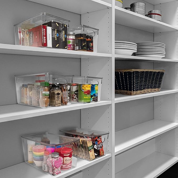 CLEARSPACE Plastic Storage Bins With lids – Perfect Kitchen Fridge Organizer, Pantry Organization, Cabinet Organizers (4 Pack) - Image 2