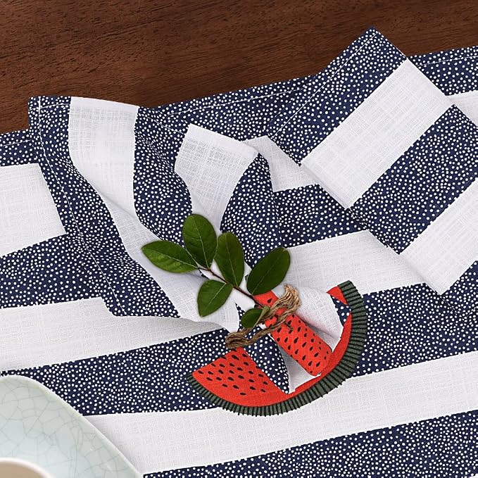 RUVANTI Cloth Napkins Set of 12 Cotton 100%, 18x18 Inches Napkins Cloth Washable, Soft, Absorbent. Cotton Napkins for Parties, Christmas, Thanksgiving, Weddings, Dinner Napkins Cloth - Watermelon - Image 9