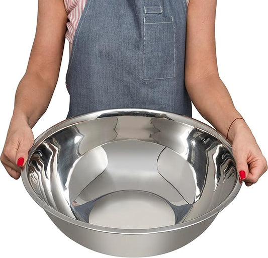 12 Quart Large Stainless Steel Mixing Bowls Set, 3-Pack, Nesting Bowls | Extra Large Commercial Grade Metal Bowls for Meal Prep, Baking, Serving, Food Storage. Rustproof & Dishwasher Safe by WHYSKO