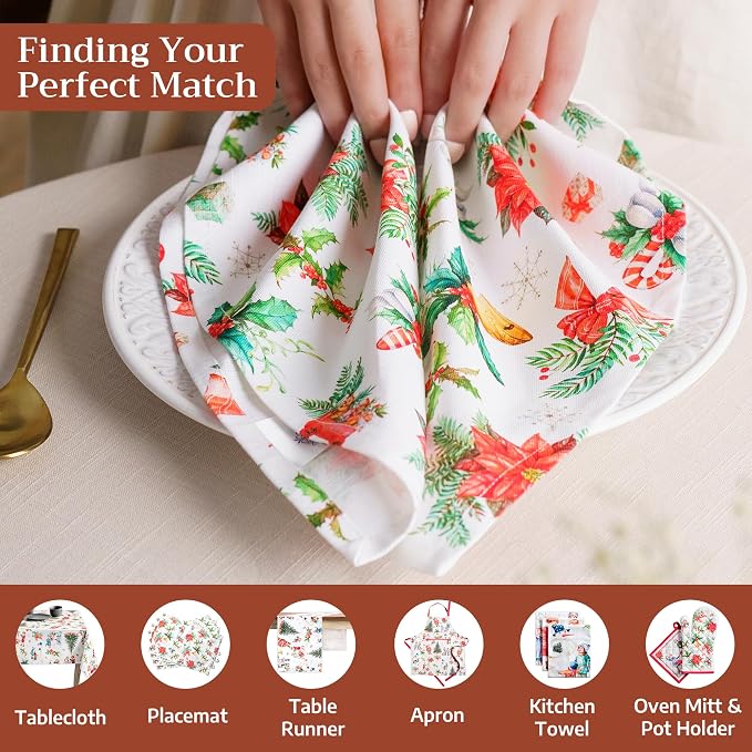 Maison d' Hermine Cloth Napkins Set of 4 Reusable 100% Cotton (20" x 20") | Everyday Square Napkins Cloth Washable Dinner Wedding Restaurant Hotel Kitchen Thanksgiving Christmas - Chromo - Image 4