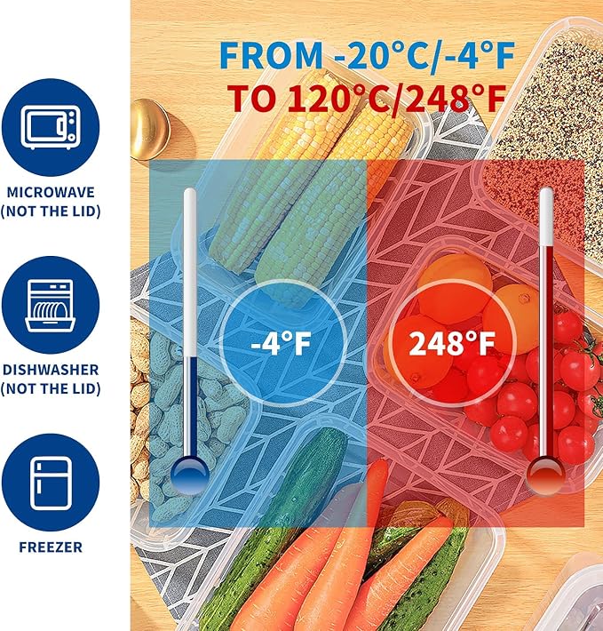 KIGI Food Storage Containers for Dry Food, 4 Pack, 1.3-8.3 Cup | Airtight, Clear, 4-Sided Locking Lid, Ideal for Compact Pantry Storage, Multi Use - Image 4