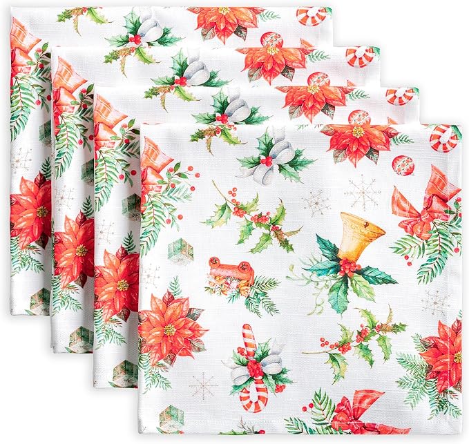 Maison d' Hermine Cloth Napkins Set of 4 Reusable 100% Cotton (20" x 20") | Everyday Square Napkins Cloth Washable Dinner Wedding Restaurant Hotel Kitchen Thanksgiving Christmas - Chromo by MaisondHermine