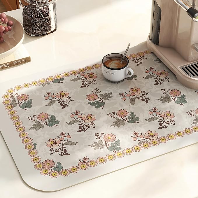 Vinyl Waterproof Placemats Set of 6 Rectangular,12"*17"-Hazel D | Wipeable Beautiful Print Place Mats,Stain Resistant,Heat Resistant,Everyday Meals,Kitchen,Dinning,Holiday,Decor - Image 5