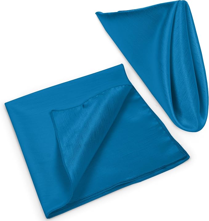 17x17-Inch Shantung Satin Cloth Napkins, Cobalt Set of 120 | Bulk Case of 10 Dozen, Square, 100% Polyester Fabric, Reversible, Faux Dupioni Silk Reverse Side, Machine Washable, Blue - Image 8