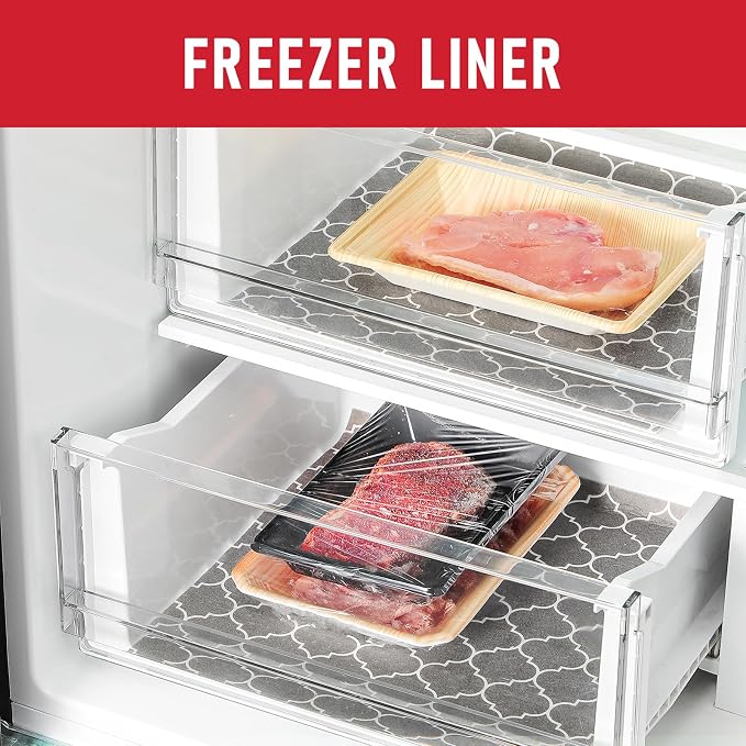 Cooyes Refrigerator Liners, Non-Slip Fridge Liners Washable, Absorbent Refrigerator Shelf Liner for Kitchen Cabinets, Non-Adhesive Refrigerator Mats Fridge bin Liners 12" x 360", Gray - Image 8