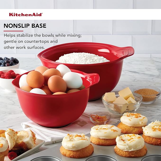 KitchenAid Universal Mixing Bowls, Set Of 3, Empire Red - Image 5