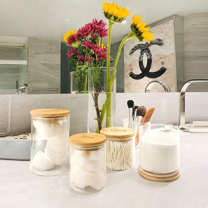 Glass Jars with Airtight Lids, Airtight Glass Canisters with Locking Lids, (Bamboo-20oz-30oz) - Image 6