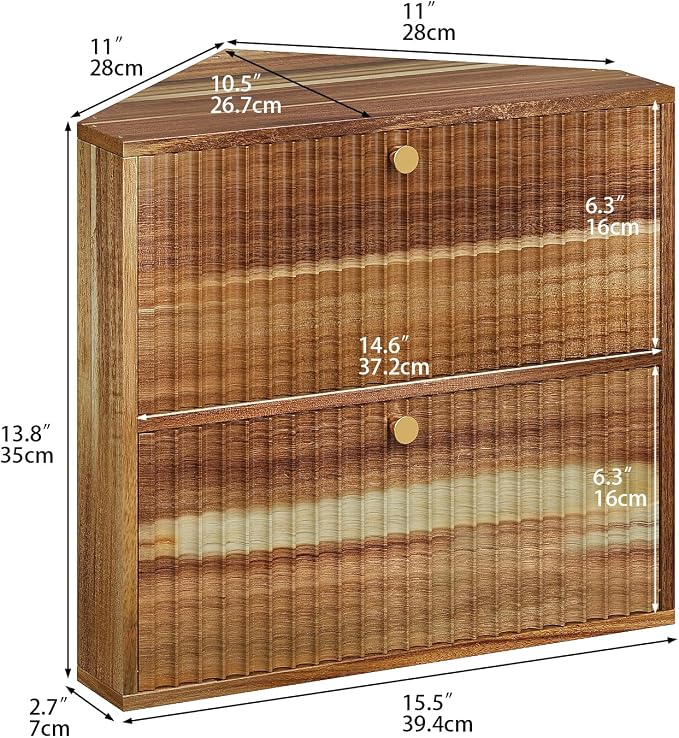 Trironsun Acacia Corner Bread Box for Kitchen Countertop Wood Two Layer Large Capacity Bread Storage Bin Vintage Storage for Homemade Bread (Acacia Wood) - Image 5