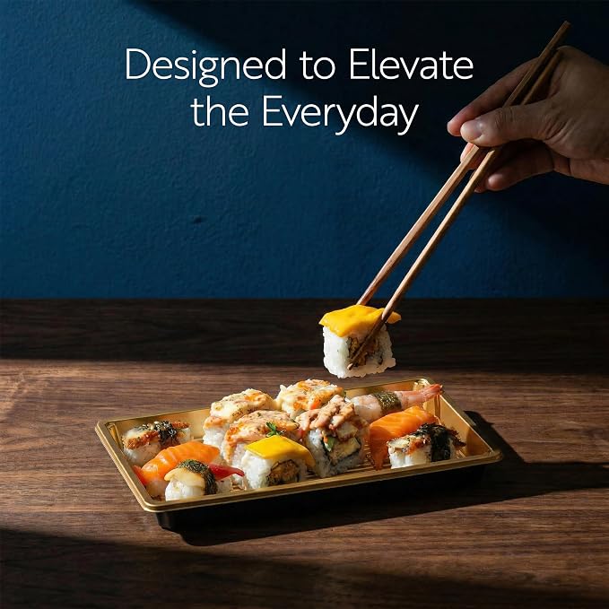 Restaurantware Plastic Sushi Trays 100 Pack of 9.2 x 5.9 x 1.77 Inch With Clear Lids Leak-Resistant Sushi Take Out Boxes Stackable Containers For Grab-And-Go - Image 7