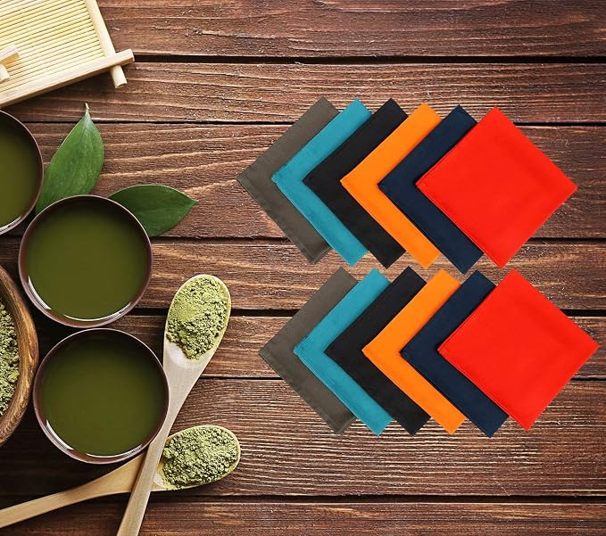 Ruvanti Cloth Napkins Set of 24, 18x18 Inch Napkins Cloth Washable, Soft, Durable, Absorbent, Cotton Blend. Table Dinner Napkins Cloth for Christmas Parties, Restaurant, Weddings, Dinner - Multi Color - Image 9