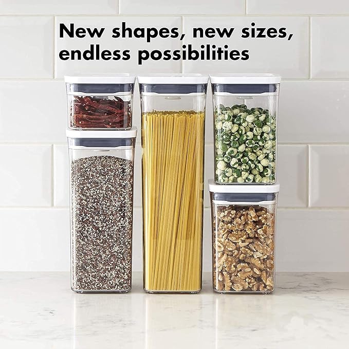 OXO Good Grips POP Container - Airtight Food Storage - 2.3 Qt Square (Set of 4) for Spaghetti and More - Image 8