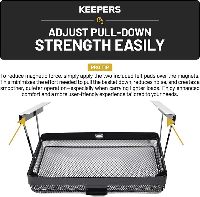 KEEPERS - Under Desk Drawer Slide Out – Metal Under Desk Storage Drawer for Office, Home, RV, Kitchen – Slim Under Table Drawer Attachment with Easy DIY Mount - Under Desk Organizer - 13x10x2.5In - Image 9