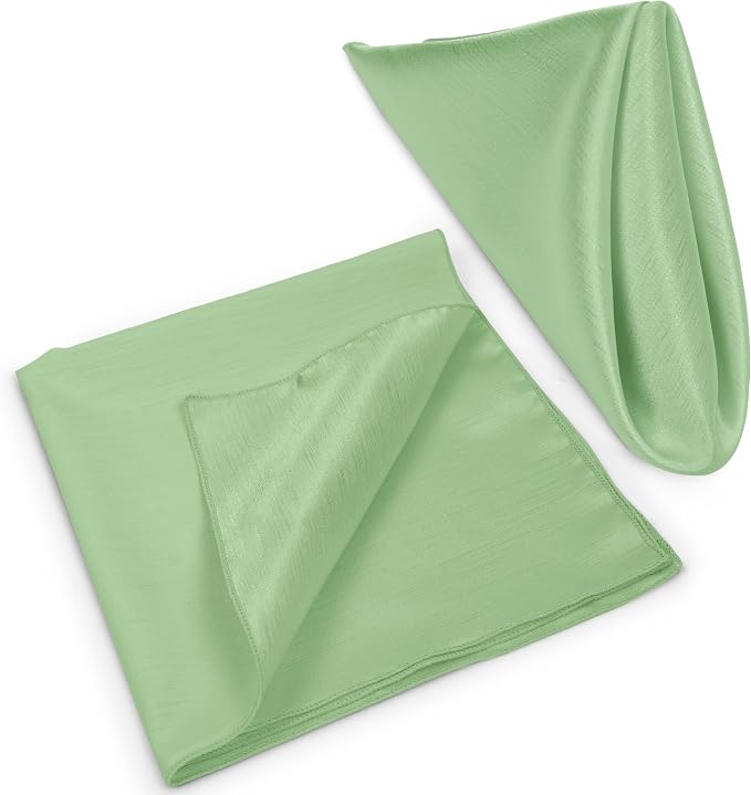 17 x 17-Inch Shantung Satin Cloth Napkins, Sage, Set of 36 | Bulk Case of 3 Dozen, Square, 100% Polyester Fabric, Reversible, Faux Dupioni Silk Reverse Side, Machine Washable, Green - Image 8