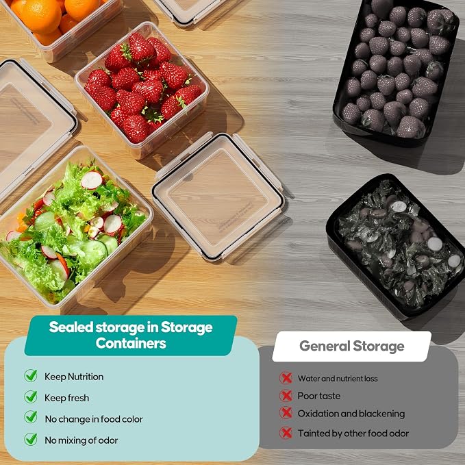 40 Pcs Food Storage Containers with Lids Airtight (20 Lids & 20 Containers)- Reusable Plastic Leakproof Meal-Prep Container for Kitchen Storage Organization Microwave/Dishwasher Safe with Labels & Pen - Image 6