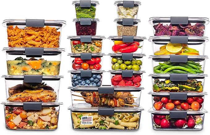 Rubbermaid Brilliance BPA Free 44-Piece Food Storage Containers Set Airtight Leak-Proof with Lids for Meal Prep Lunch and Leftovers by Unknown