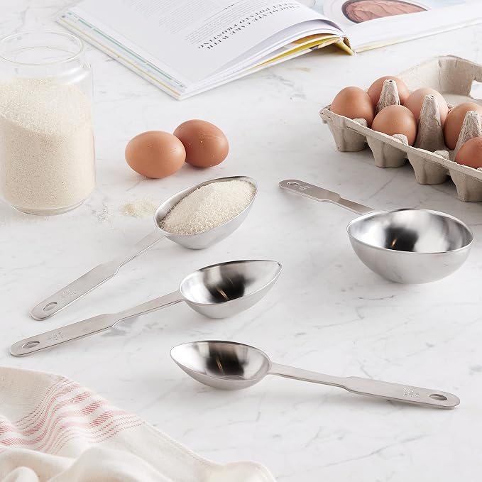Norpro Stainless Steel 4 Pc Measuring Cup Scoop Shaped Set Metric Equivalents, Silver, 10.5 x 3.5 x 2 inches - Image 4