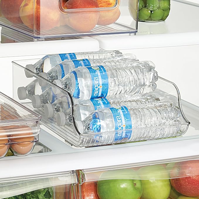 iDesign Plastic Water Bottle Organizer, Clear, 2-Pack | For Fridge, Bottle Holder, For Kitchen and Pantry - Image 3
