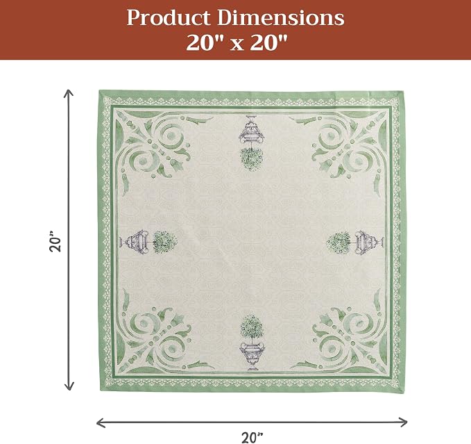 Maison d' Hermine Cloth Napkins Set of 4 100% Cotton Everyday Reusable Square Napkins Cloth Washable, Dinner, Party, Wedding, Restaurant, Spring/Summer (Jardin Du Roy, 20" x 20") | Everyday Square Napkins Cloth Washable Dinner Party Wedding Restaurant ... - Image 7