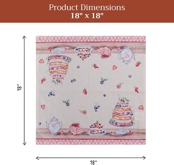 Maison d' Hermine Cloth Napkins Set of 4 Reusable 100% Cotton (18" x 18") | Everyday Square Napkins Cloth Washable Dinner Party Wedding Restaurant Hotel Kitchen Spring Summer - Icing on the Cake - Image 7