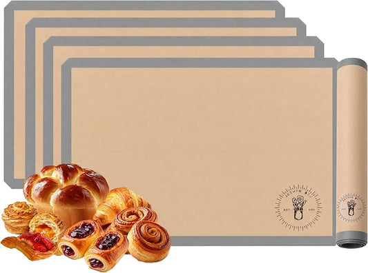 Silicone Baking Mats - 1/2 Sheet Size Baking Sheet Liners, Pack of 4, Gray | Oven Safe, Non-Stick Silicone Baking Sheet Liner, Perfect For Baking Macarons Cookies, Pastry & Cakes, (11.5 X 16.5 in) by ZETHYRSTREET