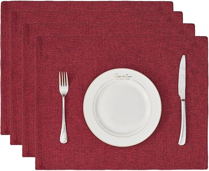 BALCONY & FALCON Rectangle Table Cloth Waterproof Ruby Red 13.8"x 17.7" 4pcs by BALCONYFALCON