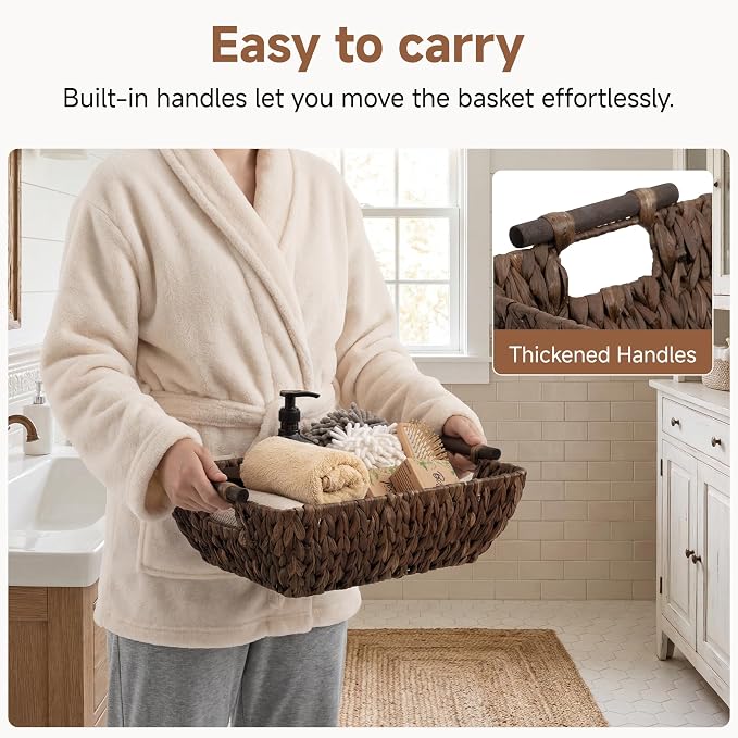 Storageworks Wicker Baskets For Shelves, Large Organizer Basket - Image 3
