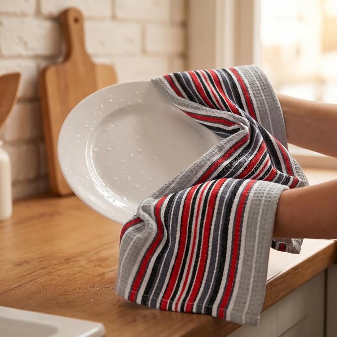 Urban Villa Kitchen Towels Cotton Dish Towels 20”x30” (Set of 6) Grey - Image 7