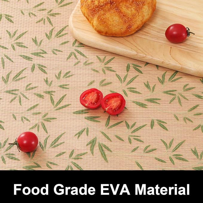 Cooyes Shelf Liners for Kitchen Cabinets, Waterproof and Oil-Proof Kitchen Cupboard Liner, Refrigerator Liners and Plastic Drawer Mats EVA Non Adhesive Shelves（17.5" W x 197" L） - Image 6
