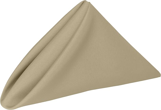 17x17-Inch Square Polyester Cloth Napkins, Camel Set of 12 | Bulk Case of 1 Dozen, Dinner Napkins, Serged Edges, Machine Washable, Wrinkle-Resistant, Flame-Resistant, Brown by UltimateTextile